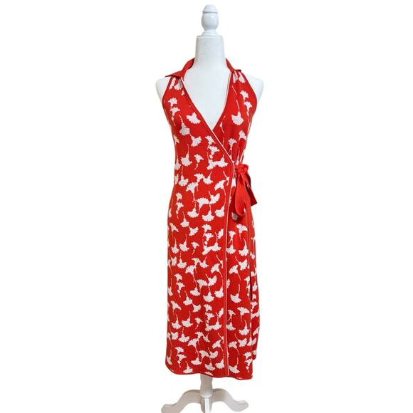 Diane Von Furstenberg Target Cherry Tomato Sleeveless Knit Gingko Wrap Dress S - Picture 2 of 8